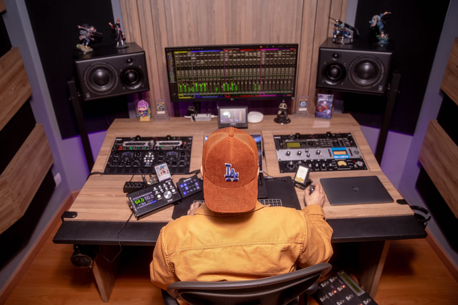 Behind the boards